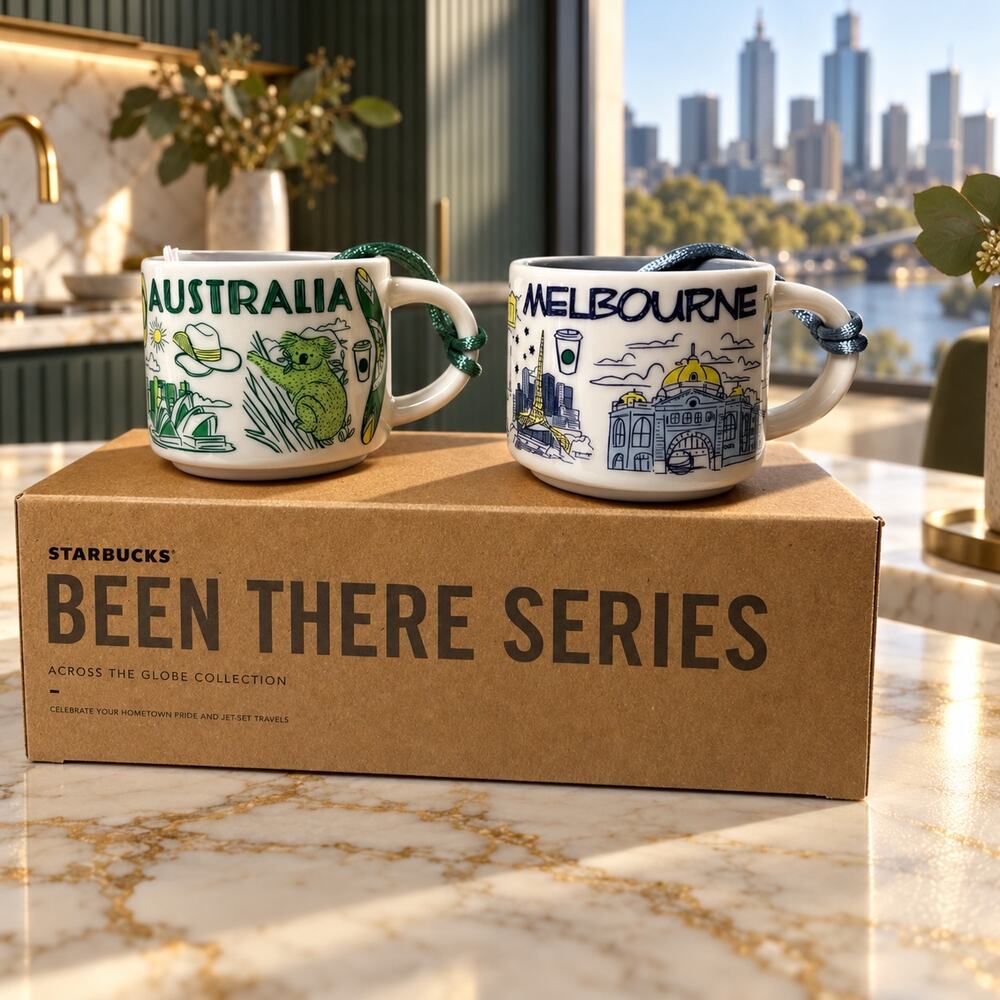 Starbucks Melbourne Australia 2oz Espresso Cup Set of 2 NWT